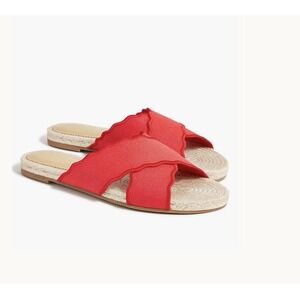 J Crew Flat Red Sandals New Size 7 Women's Slip On